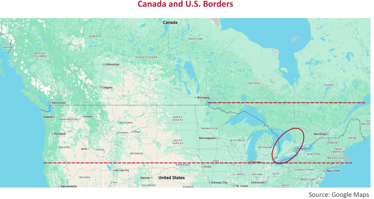 Canada and U.S. Borders